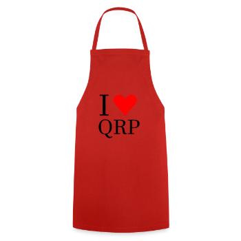 i love qrp hma radio field day sota pota - Cooking Apron - red - Front - AI Model Male 185 dark (185cm)