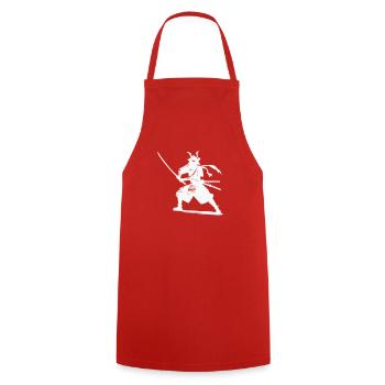 Samurai - Cooking Apron - red - Front - AI Model Male 185 dark (185cm)