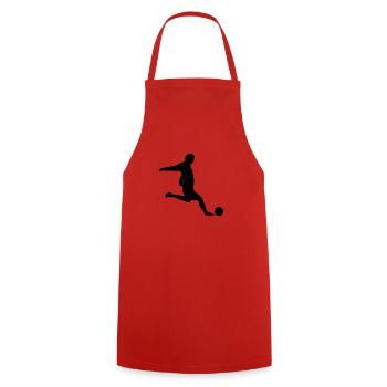 soccer - Cooking Apron - red - Front - AI Model Male 185 dark (185cm)