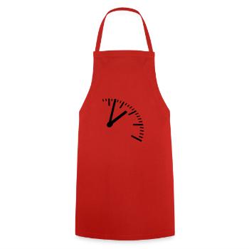 Zeit, Uhr - Kochschürze - Rot - Vorne - AI Model Male 185 dark (185cm)