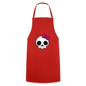 Pink Lady Skull - Kochschürze - Rot - Vorne - AI Model Male 185 dark (185cm)