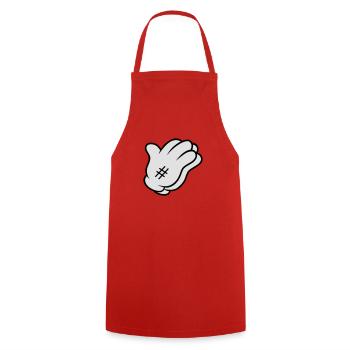 Comic Hand Pray - Kochschürze - Rot - Vorne - AI Model Male 185 dark (185cm)