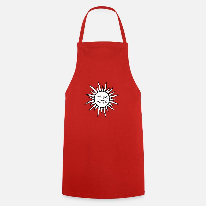 Smiling Sun - Cooking Apron - red