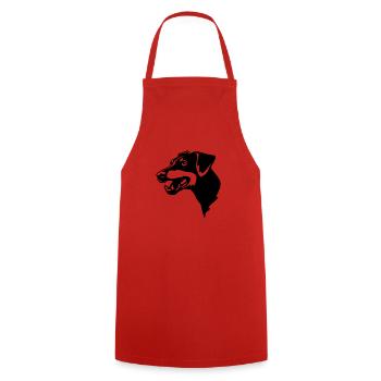 Manchester Terrier Head - Cooking Apron - red - Front - AI Model Male 185 dark (185cm)
