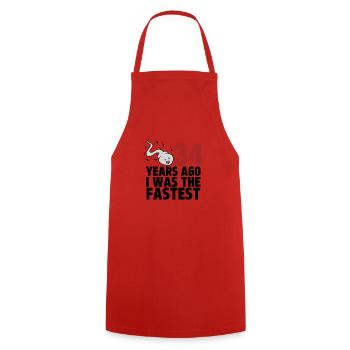 34 Years Ago I Was The Fastest - Cooking Apron - red - Front - AI Model Male 185 dark (185cm)