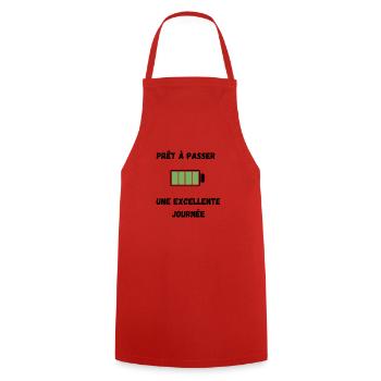 Positive T-shirt - Tablier de cuisine - rouge - Devant - AI Model Male 185 dark (185cm)