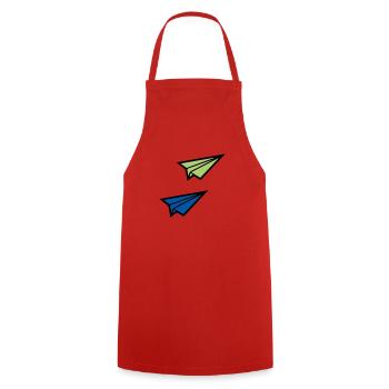 Avion en papier - Tablier de cuisine - rouge - Devant - AI Model Male 185 dark (185cm)