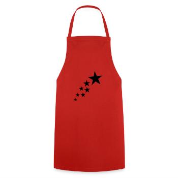 Stars - Cooking Apron - red - Front - AI Model Male 185 dark (185cm)