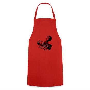 Erledigt - Stempel - Abi - Kochschürze - Rot - Vorne - AI Model Male 185 dark (185cm)