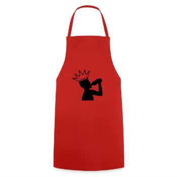 Beer King - Cooking Apron - red - Front - AI Model Male 185 dark (185cm)