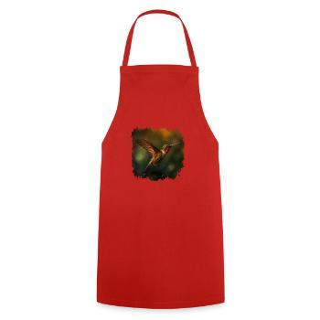 Hummingbirds have iridescent feathers - Cooking Apron - red - Front - AI Model Male 185 dark (185cm)