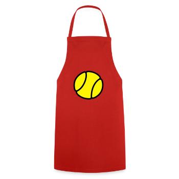 Tennisball - Kochschürze - Rot - Vorne - AI Model Male 185 dark (185cm)