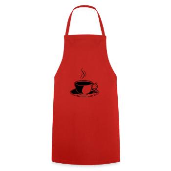 Coffee Cup Icon - Cooking Apron - red - Front - AI Model Male 185 dark (185cm)