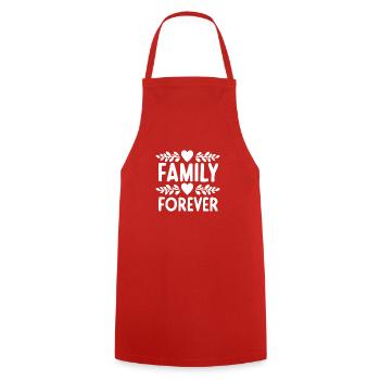 Famille pour toujours - Tablier de cuisine - rouge - Devant - AI Model Male 185 dark (185cm)