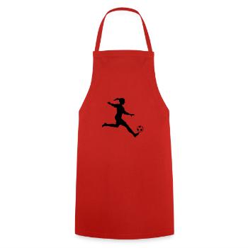 female soccer player silhouette - Cooking Apron - red - Front - AI Model Male 185 dark (185cm)