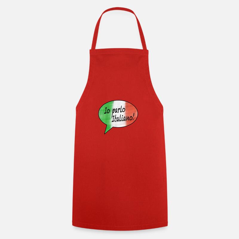 I speak Italian with flag as speech bubble - Cooking Apron - red