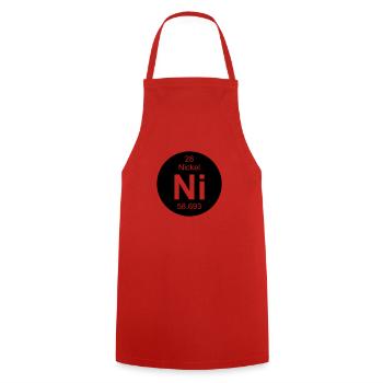 Nickel (Ni) (element 28) - Cooking Apron - red - Front - AI Model Male 185 dark (185cm)