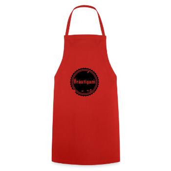 Bräutigam Badge - Kochschürze - Rot - Vorne - AI Model Male 185 dark (185cm)