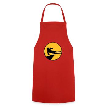 jump jump stunt trick cliff high fli - Cooking Apron - red - Front - AI Model Male 185 dark (185cm)