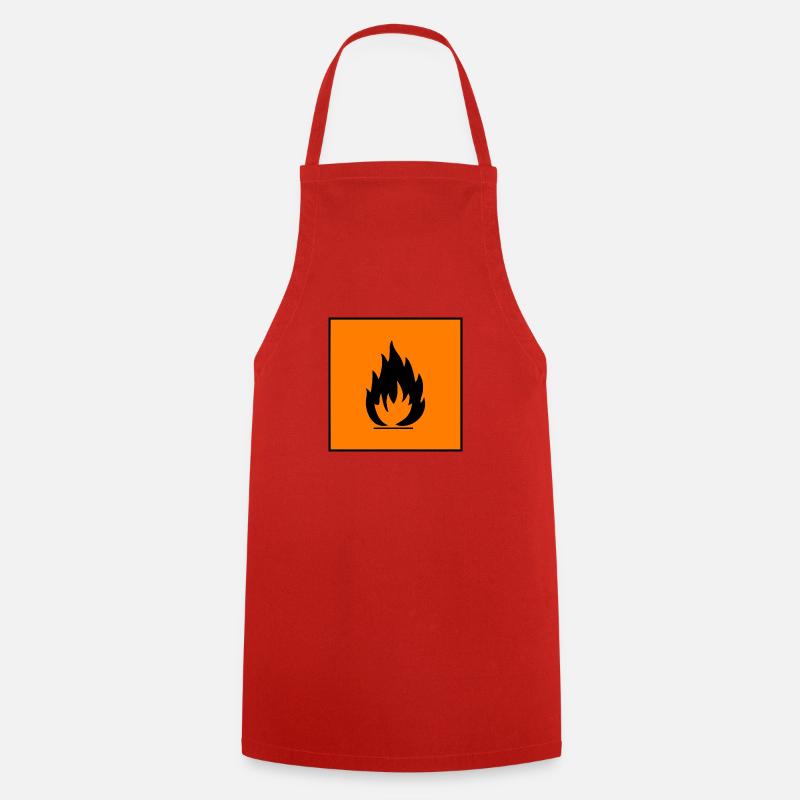 Avertissement de danger inflammable, danger inflammable - Tablier de cuisine - rouge