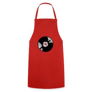 Horror Eye Vinyl Record - Cooking Apron - red - Front - AI Model Male 185 dark (185cm)
