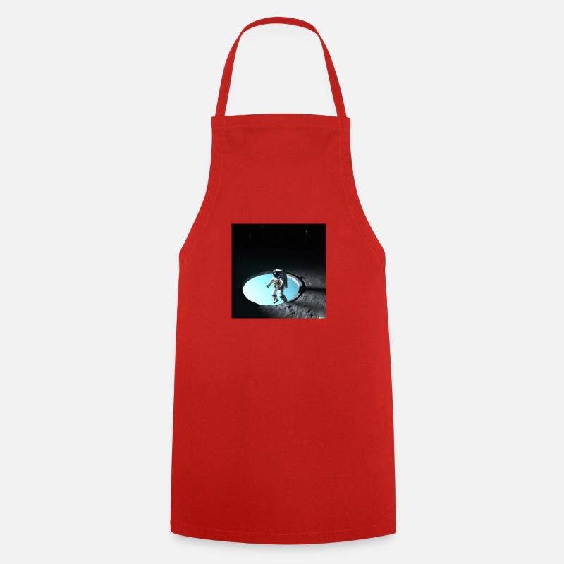 Astronaut in both spheres - Cooking Apron - red