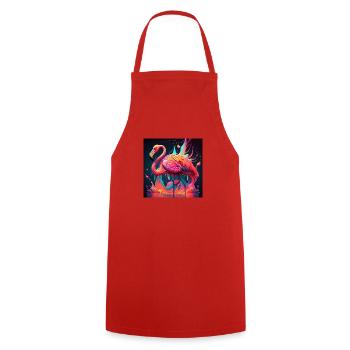 Farbiger Flamingo, einzigartiges Design - Kochschürze - Rot - Vorne - AI Model Male 185 dark (185cm)