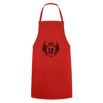Coat of arms 17 - Cooking Apron - red - Front - AI Model Male 185 dark (185cm)