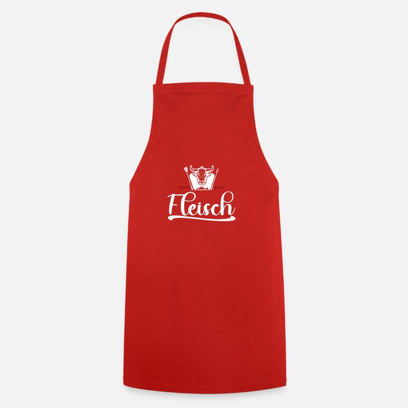 Fleisch Logo mit Stier Weiß - Kochschürze - Rot