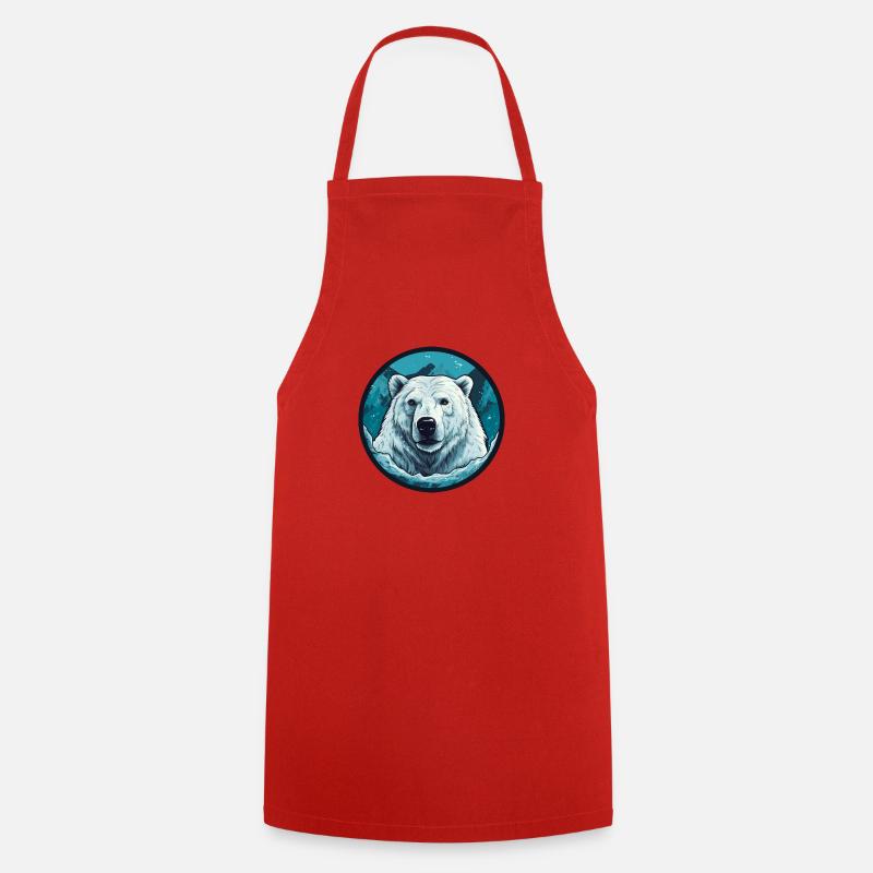 polar bear - Cooking Apron - red