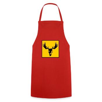 Saké d’orignal - Tablier de cuisine - rouge - Devant - AI Model Male 185 dark (185cm)