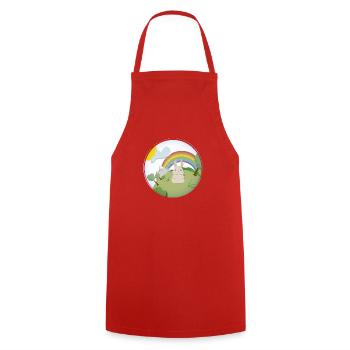 Le Lapin - Tablier de cuisine - rouge - Devant - AI Model Male 185 dark (185cm)