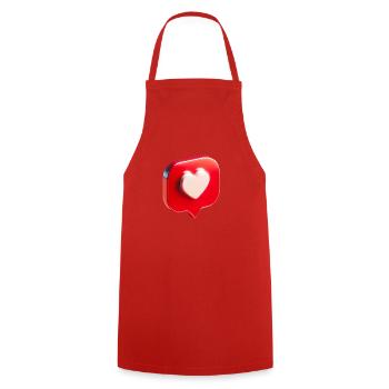 Heart - Love Message - Cooking Apron - red - Front - AI Model Male 185 dark (185cm)