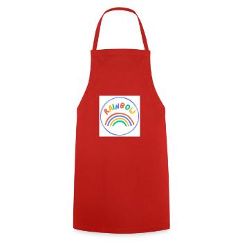 Rainbow Love Kinder - Kochschürze - Rot - Vorne - AI Model Male 185 dark (185cm)