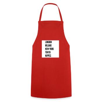 London Milano New York Tokyo Nippes - Kochschürze - Rot - Vorne - AI Model Male 185 dark (185cm)