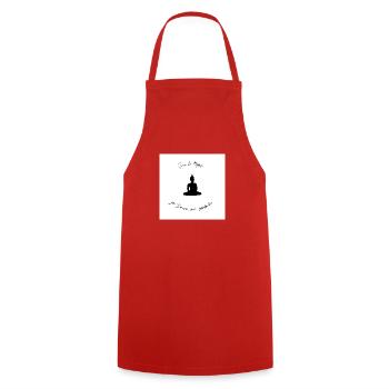 Yogi sur tapis - Tablier de cuisine - rouge - Devant - AI Model Male 185 dark (185cm)