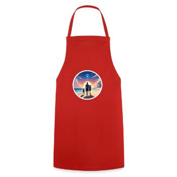 Sunset Beach - Kochschürze - Rot - Vorne - AI Model Male 185 dark (185cm)