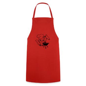 Fox Grills Sausages Grill Master Grilling Cooking - Cooking Apron - red - Front - AI Model Male 185 dark (185cm)