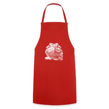 Dragon barbu - Tablier de cuisine - rouge - Devant - AI Model Male 185 dark (185cm)