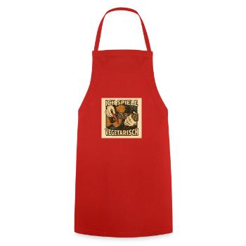 Gitarre ich spiele vegetarisch - Kochschürze - Rot - Vorne - AI Model Male 185 dark (185cm)