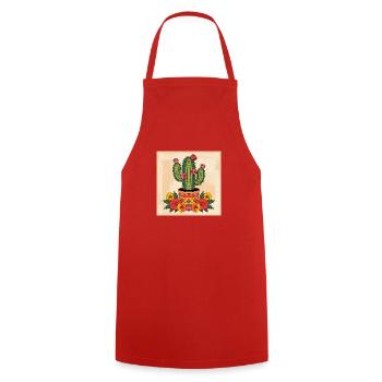 Kaktus mit Blumen Vintage Old School Tattoo - Kochschürze - Rot - Vorne - AI Model Male 185 dark (185cm)
