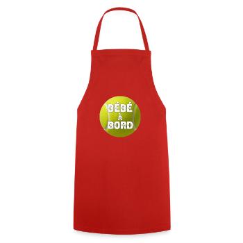 Bébé à bord balle de tennis. Autocollant voiture - Tablier de cuisine - rouge - Devant - AI Model Male 185 dark (185cm)
