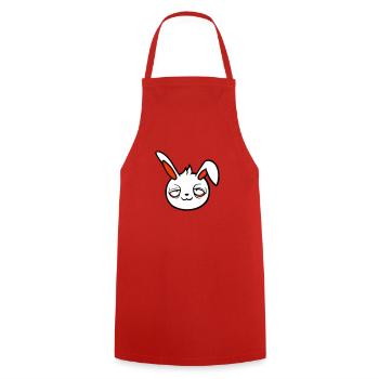 Bunny Tired Confused Relaxed Red Dark Circles Chill - Cooking Apron - red - Front - AI Model Male 185 dark (185cm)