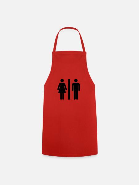 Toilettenschild - Kochschürze - Rot