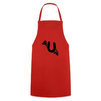 Letter U & Pattern - Cooking Apron - red - Front - AI Model Male 185 dark (185cm)