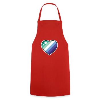 Heart (Gay Flag) - Cooking Apron - red - Front - AI Model Male 185 dark (185cm)