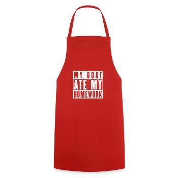 Ma chèvre a mangé mes devoirs - Tablier de cuisine - rouge - Devant - AI Model Male 185 dark (185cm)