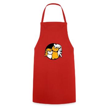 2 Cute Horses Child Family Mom Dad Mom Father - Cooking Apron - red - Front - AI Model Male 185 dark (185cm)