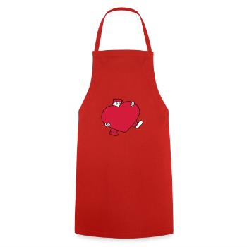 heart love in love gift large huge carry s - Cooking Apron - red - Front - AI Model Male 185 dark (185cm)