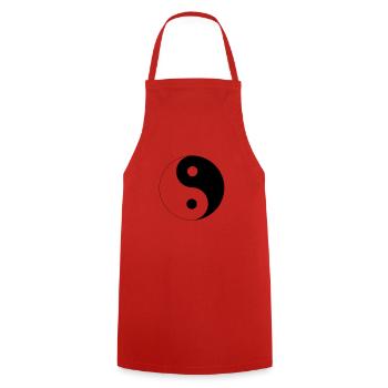 Yin Yang - Cooking Apron - red - Front - AI Model Male 185 dark (185cm)